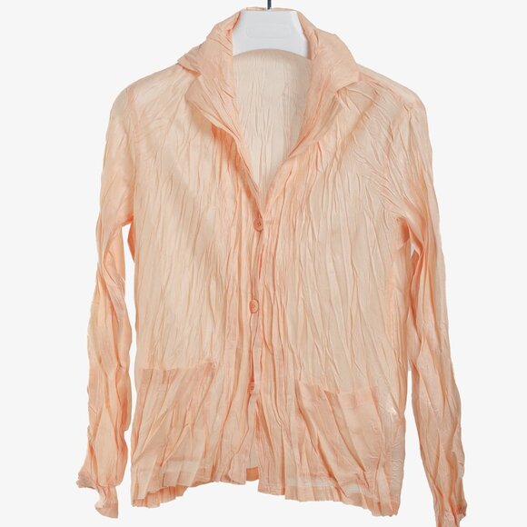 Issey Miyake Pleats Please Peach Crinkle Pleat Jacket